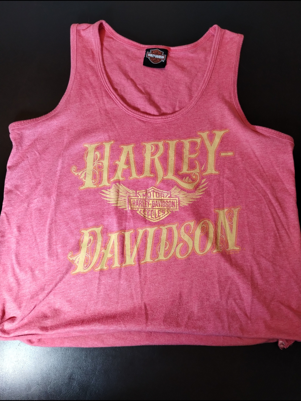 Harley-Davidson Pink Tank with Gold Logo Women's Sz Medium Nashville Tennessee